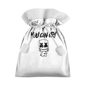Подарочный 3D мешок с принтом Marshmello. You can cry в Санкт-Петербурге, 100% полиэстер | Размер: 29*39 см | christopher | comstock | cry | dj | dotcom | friends | marshmallow | marshmello | usa | диджей | друзья | комсток | крис | маршмэллоу | плакать | продюсер | сша