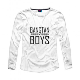 Женский лонгслив хлопок с принтом BANGTAN BOYS в Санкт-Петербурге, 100% хлопок |  | 