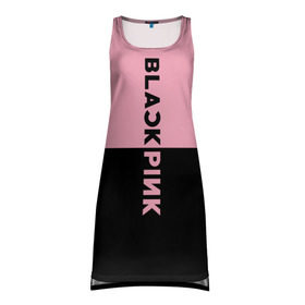 Платье-майка 3D с принтом BlackPink в Санкт-Петербурге, 100% полиэстер | полуприлегающий силуэт, широкие бретели, круглый вырез горловины, удлиненный подол сзади. | black  pink | blackpink | jennie | jisoo | k pop | lalisa | группа | к поп | корейская группа | розовый | черный