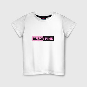 Детская футболка хлопок с принтом BlackPink в Санкт-Петербурге, 100% хлопок | круглый вырез горловины, полуприлегающий силуэт, длина до линии бедер | black  pink | blackpink | jennie | jisoo | k pop | lalisa | группа | к поп | корейская группа | розовый | черный
