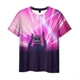 Мужская футболка 3D с принтом MARSHMELLO в Санкт-Петербурге, 100% полиэфир | прямой крой, круглый вырез горловины, длина до линии бедер | dj | marshmello | usa | америка | клубная музыка | маршмелло | музыка | музыкант