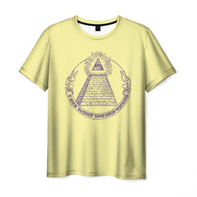 Мужская футболка 3D с принтом Всевидящее око в Санкт-Петербурге, 100% полиэфир | прямой крой, круглый вырез горловины, длина до линии бедер | eye | freemasonry | illuminati | secret | see | society | всевидящее | заговор | иллюминаты | ложа | масонская | масонство | общество | око | пирамида | просвещённые | тайное | теория