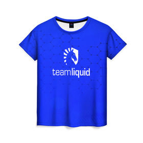 Женская футболка 3D с принтом TEAM LIQUID E-SPORT в Санкт-Петербурге, 100% полиэфир ( синтетическое хлопкоподобное полотно) | прямой крой, круглый вырез горловины, длина до линии бедер | 