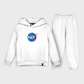 Детский костюм хлопок Oversize с принтом NASA N7 MASS EFFECT в Санкт-Петербурге,  |  | logo | n7 | nasa | space | логотип | масс эффект | н7 | наса