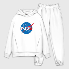 Мужской костюм хлопок OVERSIZE с принтом NASA N7 MASS EFFECT в Санкт-Петербурге,  |  | logo | n7 | nasa | space | логотип | масс эффект | н7 | наса