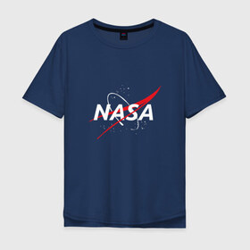 Мужская футболка хлопок Oversize с принтом NASA в Санкт-Петербурге, 100% хлопок | свободный крой, круглый ворот, “спинка” длиннее передней части | galaxy | nasa | planet | star | астрономия | галактика | звезды | космос | надписи | наса | планета