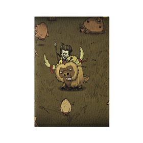 Обложка для паспорта матовая кожа с принтом Don`t starve. в Санкт-Петербурге, натуральная матовая кожа | размер 19,3 х 13,7 см; прозрачные пластиковые крепления | 