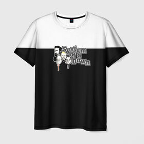 Мужская футболка 3D с принтом System of a Down в Санкт-Петербурге, 100% полиэфир | прямой крой, круглый вырез горловины, длина до линии бедер | 
