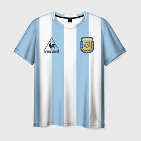 Мужская футболка 3D с принтом Марадона Аргентина ретро в Санкт-Петербурге, 100% полиэфир | прямой крой, круглый вырез горловины, длина до линии бедер | maradona | аргентина | марадона | ретро