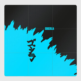 Магнитный плакат 3Х3 с принтом GODZILLA | ГОДЗИЛЛА в Санкт-Петербурге, Полимерный материал с магнитным слоем | 9 деталей размером 9*9 см | comic con | godzilla | gojira | logo | годзилла | знаки | иероглифы | лого | монстр | фильм | чудовище