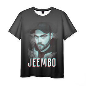 Мужская футболка 3D с принтом Jeembo glitch в Санкт-Петербурге, 100% полиэфир | прямой крой, круглый вырез горловины, длина до линии бедер | jeembo | джангирян | джимбо