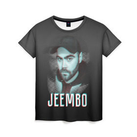 Женская футболка 3D с принтом Jeembo glitch в Санкт-Петербурге, 100% полиэфир ( синтетическое хлопкоподобное полотно) | прямой крой, круглый вырез горловины, длина до линии бедер | jeembo | джангирян | джимбо