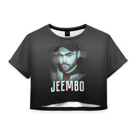 Женская футболка 3D укороченная с принтом Jeembo glitch в Санкт-Петербурге, 100% полиэстер | круглая горловина, длина футболки до линии талии, рукава с отворотами | jeembo | джангирян | джимбо