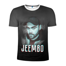 Мужская футболка 3D спортивная с принтом Jeembo glitch в Санкт-Петербурге, 100% полиэстер с улучшенными характеристиками | приталенный силуэт, круглая горловина, широкие плечи, сужается к линии бедра | jeembo | джангирян | джимбо