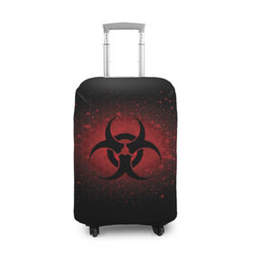 Чехол для чемодана 3D с принтом Biohazard в Санкт-Петербурге, 86% полиэфир, 14% спандекс | двустороннее нанесение принта, прорези для ручек и колес | biohazard | plague inc | биологическая опасность | знак