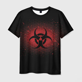 Мужская футболка 3D с принтом Biohazard в Санкт-Петербурге, 100% полиэфир | прямой крой, круглый вырез горловины, длина до линии бедер | biohazard | plague inc | биологическая опасность | знак