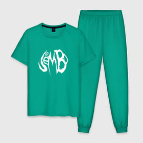 Мужская пижама хлопок с принтом JEEMBO. logo в Санкт-Петербурге, 100% хлопок | брюки и футболка прямого кроя, без карманов, на брюках мягкая резинка на поясе и по низу штанин
 | jeembo | джангирян | джимбо