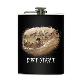 Фляга с принтом Don`t starve в Санкт-Петербурге, металлический корпус | емкость 0,22 л, размер 125 х 94 мм. Виниловая наклейка запечатывается полностью | 