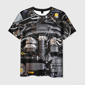 Мужская футболка 3D с принтом Engine в Санкт-Петербурге, 100% полиэфир | прямой крой, круглый вырез горловины, длина до линии бедер | brz | car | drift | engine | gt86 | japan | racers | subaru | toyota | автомобиль | гонки | двигатель | машина | мотор | япония