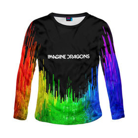 Женский лонгслив 3D с принтом IMAGINE DRAGONS в Санкт-Петербурге, 100% полиэстер | длинные рукава, круглый вырез горловины, полуприлегающий силуэт | color | imagine dragons | logo | stripes | trend | абстракция | группа | линии | лого | рок | рэп | фирменные цвета