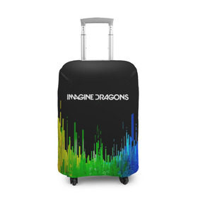 Чехол для чемодана 3D с принтом IMAGINE DRAGONS в Санкт-Петербурге, 86% полиэфир, 14% спандекс | двустороннее нанесение принта, прорези для ручек и колес | color | imagine dragons | logo | stripes | trend | абстракция | группа | линии | лого | рок | рэп | фирменные цвета