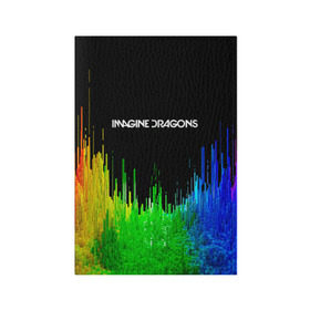 Обложка для паспорта матовая кожа с принтом IMAGINE DRAGONS в Санкт-Петербурге, натуральная матовая кожа | размер 19,3 х 13,7 см; прозрачные пластиковые крепления | color | imagine dragons | logo | stripes | trend | абстракция | группа | линии | лого | рок | рэп | фирменные цвета