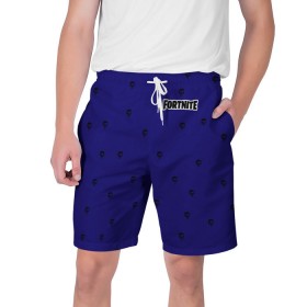 Мужские шорты 3D с принтом Fortnite: Пижама синяя верх в Санкт-Петербурге,  полиэстер 100% | прямой крой, два кармана без застежек по бокам. Мягкая трикотажная резинка на поясе, внутри которой широкие завязки. Длина чуть выше колен | 