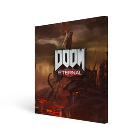 Холст квадратный с принтом DOOM Eternal в Санкт-Петербурге, 100% ПВХ |  | Тематика изображения на принте: doom | doomguy | slayer | вечный | дум | думгай | палач рока