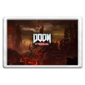 Магнит 45*70 с принтом DOOM Eternal в Санкт-Петербурге, Пластик | Размер: 78*52 мм; Размер печати: 70*45 | doom | doomguy | slayer | вечный | дум | думгай | палач рока