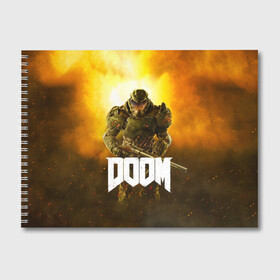 Альбом для рисования с принтом DOOM 2016 в Санкт-Петербурге, 100% бумага
 | матовая бумага, плотность 200 мг. | 