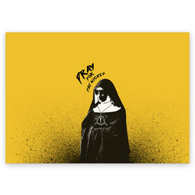 Поздравительная открытка с принтом Pray for the Wicked в Санкт-Петербурге, 100% бумага | плотность бумаги 280 г/м2, матовая, на обратной стороне линовка и место для марки
 | brendon urie | patd | spencer smith | tyan ross