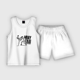 Детская пижама с шортами хлопок с принтом Muay Thai. Тайский бокс в Санкт-Петербурге,  |  | boxing | champion | fight | fist | kick | muay | ring | sport | thai | thailand | бой | бокс | кулак | муай | ринг | спорт | таиланд | тай | тайский | удар | чемпион