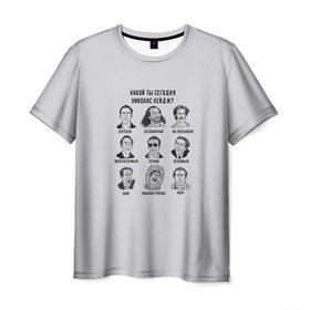 Мужская футболка 3D с принтом Какой ты Николас Кейдж? в Санкт-Петербурге, 100% полиэфир | прямой крой, круглый вырез горловины, длина до линии бедер | nicolas cage | а какой ты сегодня | мем | мемас | мемный | николас кейдж