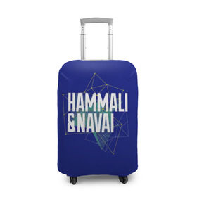 Чехол для чемодана 3D с принтом HammAli Navai blue в Санкт-Петербурге, 86% полиэфир, 14% спандекс | двустороннее нанесение принта, прорези для ручек и колес | 