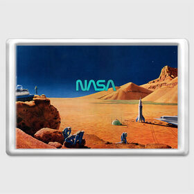 Магнит 45*70 с принтом NASA on Mars в Санкт-Петербурге, Пластик | Размер: 78*52 мм; Размер печати: 70*45 | 