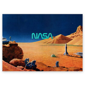 Поздравительная открытка с принтом NASA on Mars в Санкт-Петербурге, 100% бумага | плотность бумаги 280 г/м2, матовая, на обратной стороне линовка и место для марки
 | 