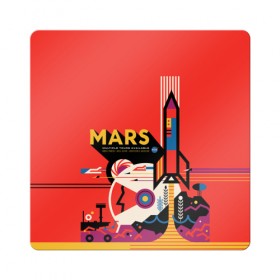 Магнит виниловый Квадрат с принтом Mars NASA в Санкт-Петербурге, полимерный материал с магнитным слоем | размер 9*9 см, закругленные углы | 