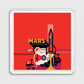 Магнит 55*55 с принтом Mars NASA в Санкт-Петербурге, Пластик | Размер: 65*65 мм; Размер печати: 55*55 мм | 