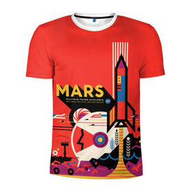 Мужская футболка 3D спортивная с принтом Mars NASA в Санкт-Петербурге, 100% полиэстер с улучшенными характеристиками | приталенный силуэт, круглая горловина, широкие плечи, сужается к линии бедра | Тематика изображения на принте: 