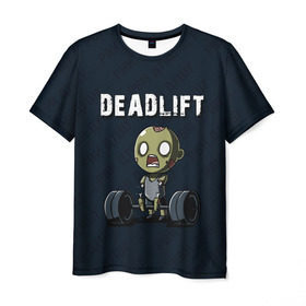 Мужская футболка 3D с принтом Deadlift в Санкт-Петербурге, 100% полиэфир | прямой крой, круглый вырез горловины, длина до линии бедер | deadlift | жим | сморт | фитнес