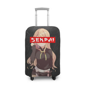 Чехол для чемодана 3D с принтом SENPAI (В ЦВЕТЕ) в Санкт-Петербурге, 86% полиэфир, 14% спандекс | двустороннее нанесение принта, прорези для ручек и колес | ahegao | kawai | kowai | oppai | otaku | senpai | sugoi | waifu | yandere | ахегао | ковай | отаку | сенпай | яндере