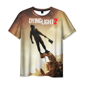 Мужская футболка 3D с принтом Dying Light 2 в Санкт-Петербурге, 100% полиэфир | прямой крой, круглый вырез горловины, длина до линии бедер | action | city | dying light | game | postapocalypse | sky | zombie | город | игра | персонаж | постапокалипсис