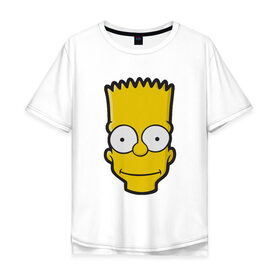 Мужская футболка хлопок Oversize с принтом Барт в Санкт-Петербурге, 100% хлопок | свободный крой, круглый ворот, “спинка” длиннее передней части | барт | голова | мультфильмы | симпсоны