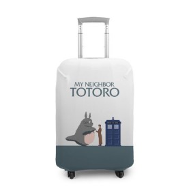 Чехол для чемодана 3D с принтом Мой сосед Тоторо в Санкт-Петербурге, 86% полиэфир, 14% спандекс | двустороннее нанесение принта, прорези для ручек и колес | Тематика изображения на принте: 10 доктор | doctor who | my neighbor totoro | tardis | totoro | десятый доктор | доктор кто | тардис | тоторо