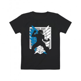 Детская футболка хлопок с принтом ADVANCED LEGION в Санкт-Петербурге, 100% хлопок | круглый вырез горловины, полуприлегающий силуэт, длина до линии бедер | anime | attack on titan | аниме | атака титанов