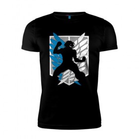 Мужская футболка премиум с принтом ADVANCED LEGION в Санкт-Петербурге, 92% хлопок, 8% лайкра | приталенный силуэт, круглый вырез ворота, длина до линии бедра, короткий рукав | anime | attack on titan | аниме | атака титанов