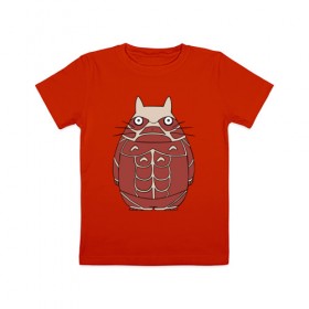 Детская футболка хлопок с принтом Attack on Totoro в Санкт-Петербурге, 100% хлопок | круглый вырез горловины, полуприлегающий силуэт, длина до линии бедер | anime | attack on titan | totoro | аниме | атака титанов | тоторо