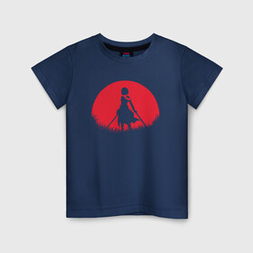 Детская футболка хлопок с принтом Red Moon Surveyor в Санкт-Петербурге, 100% хлопок | круглый вырез горловины, полуприлегающий силуэт, длина до линии бедер | anime | attack on titan | аниме | атака титанов