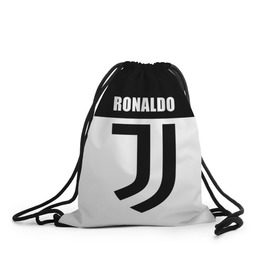 Рюкзак-мешок 3D с принтом Ronaldo Juventus в Санкт-Петербурге, 100% полиэстер | плотность ткани — 200 г/м2, размер — 35 х 45 см; лямки — толстые шнурки, застежка на шнуровке, без карманов и подкладки | Тематика изображения на принте: cr7 | cristiano ronaldo | football | juventus | криштиану роналду | роналдо | роналду | ювентус
