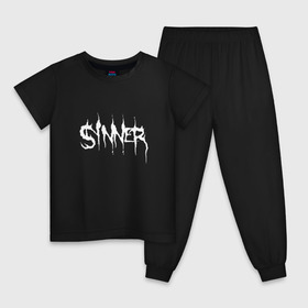 Детская пижама хлопок с принтом Sinner в Санкт-Петербурге, 100% хлопок |  брюки и футболка прямого кроя, без карманов, на брюках мягкая резинка на поясе и по низу штанин
 | Тематика изображения на принте: 